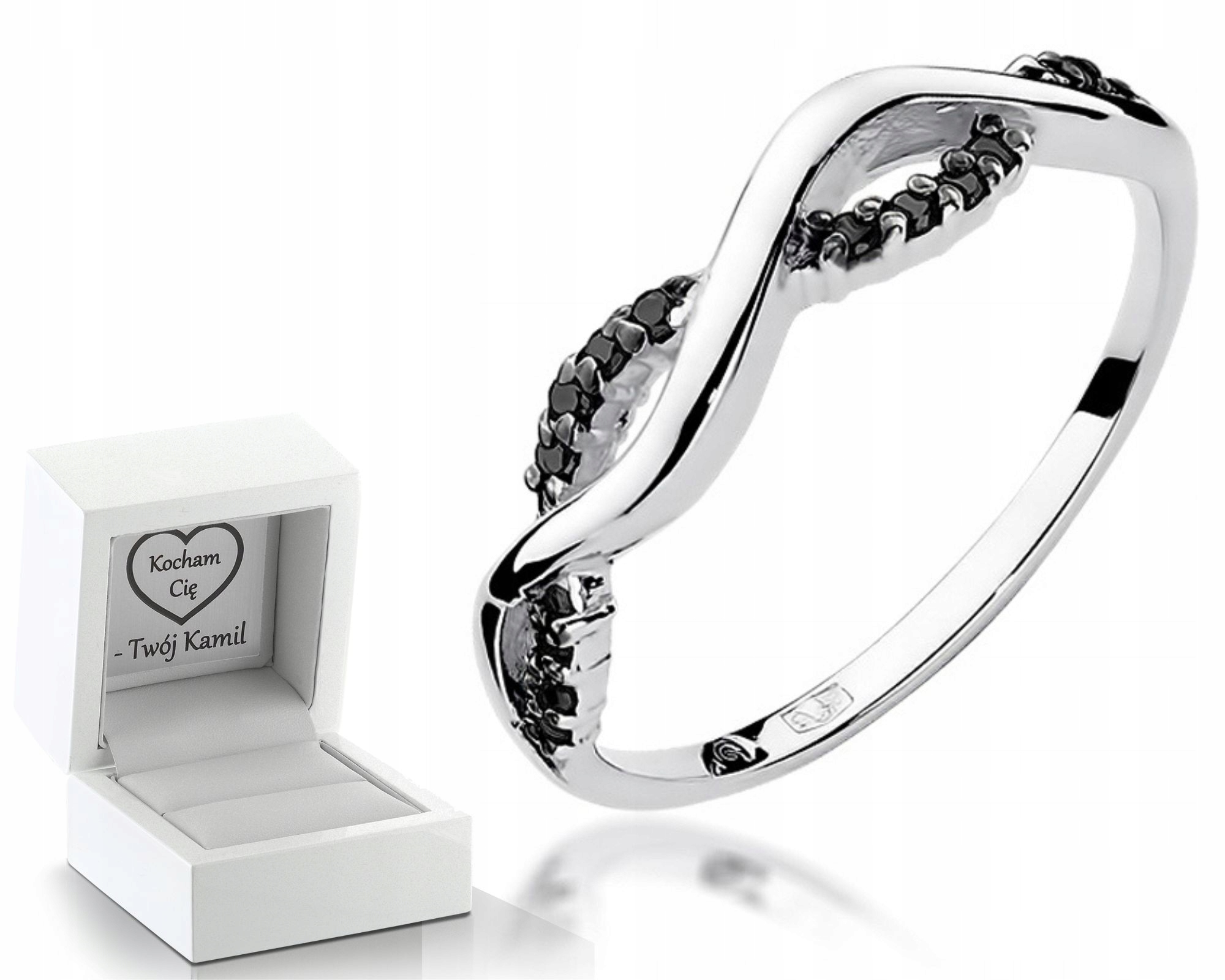 Prstýnek Černé Brilianty Každý Vel