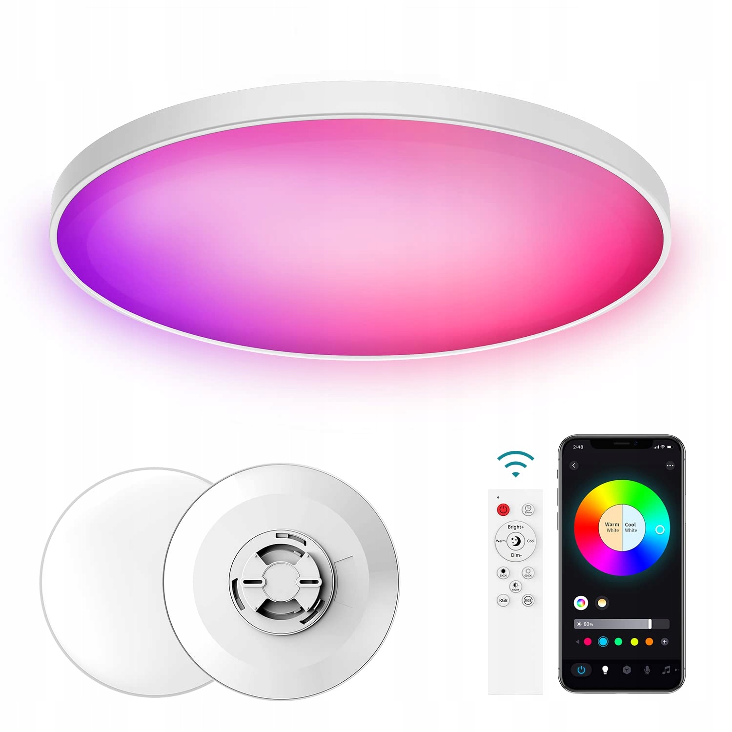 Stropné Svietidlo Lampa Led Stropné Osvetlenie Rgb Birnetek Smart Aplikácia Svietidlo