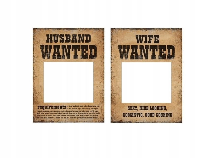 

Tabliczki do zdjęć Husband Wife Wanted 2szt tdz5