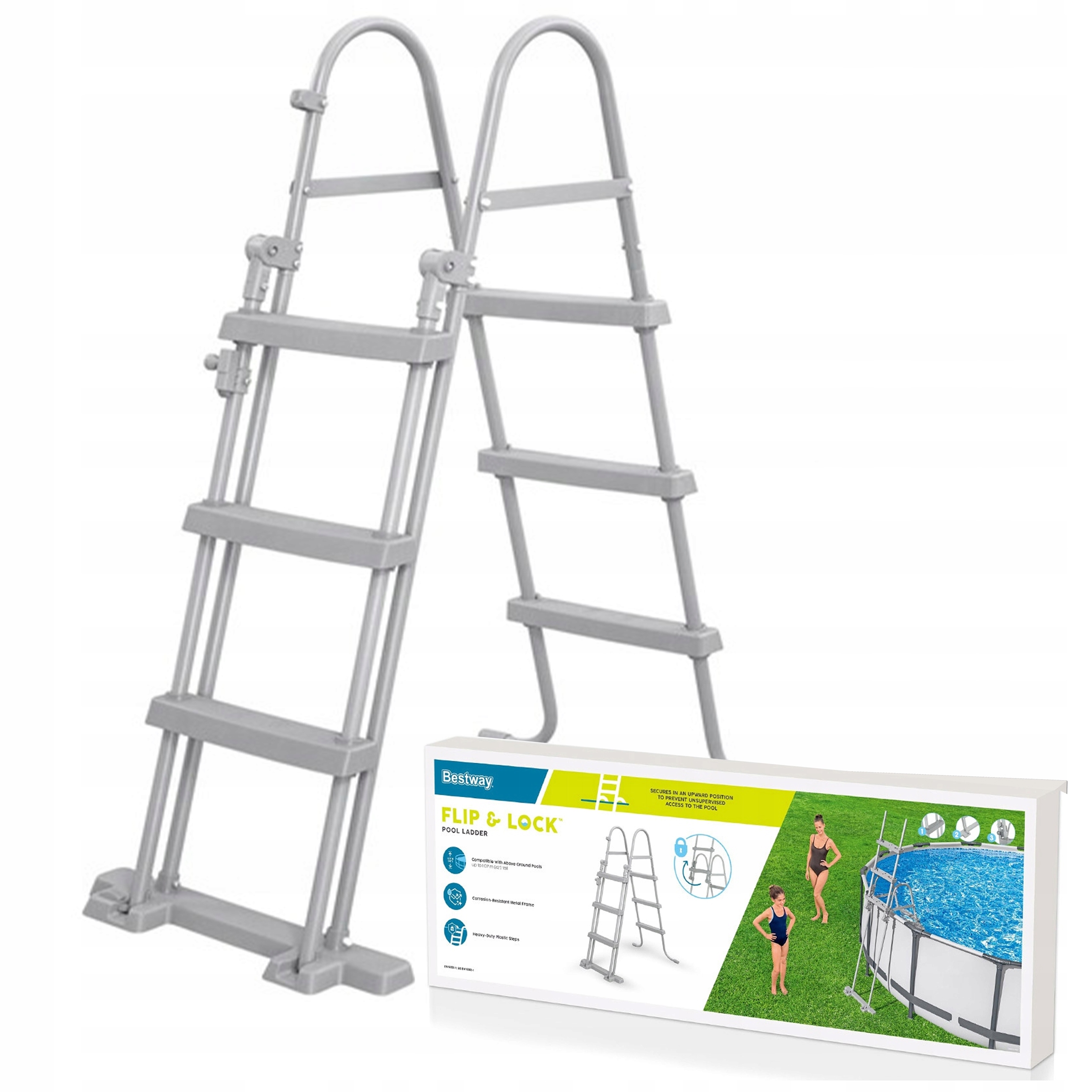 Žebřík Do Bazénu 107 CM Bestway 58330 Protiskluzové Schůdky