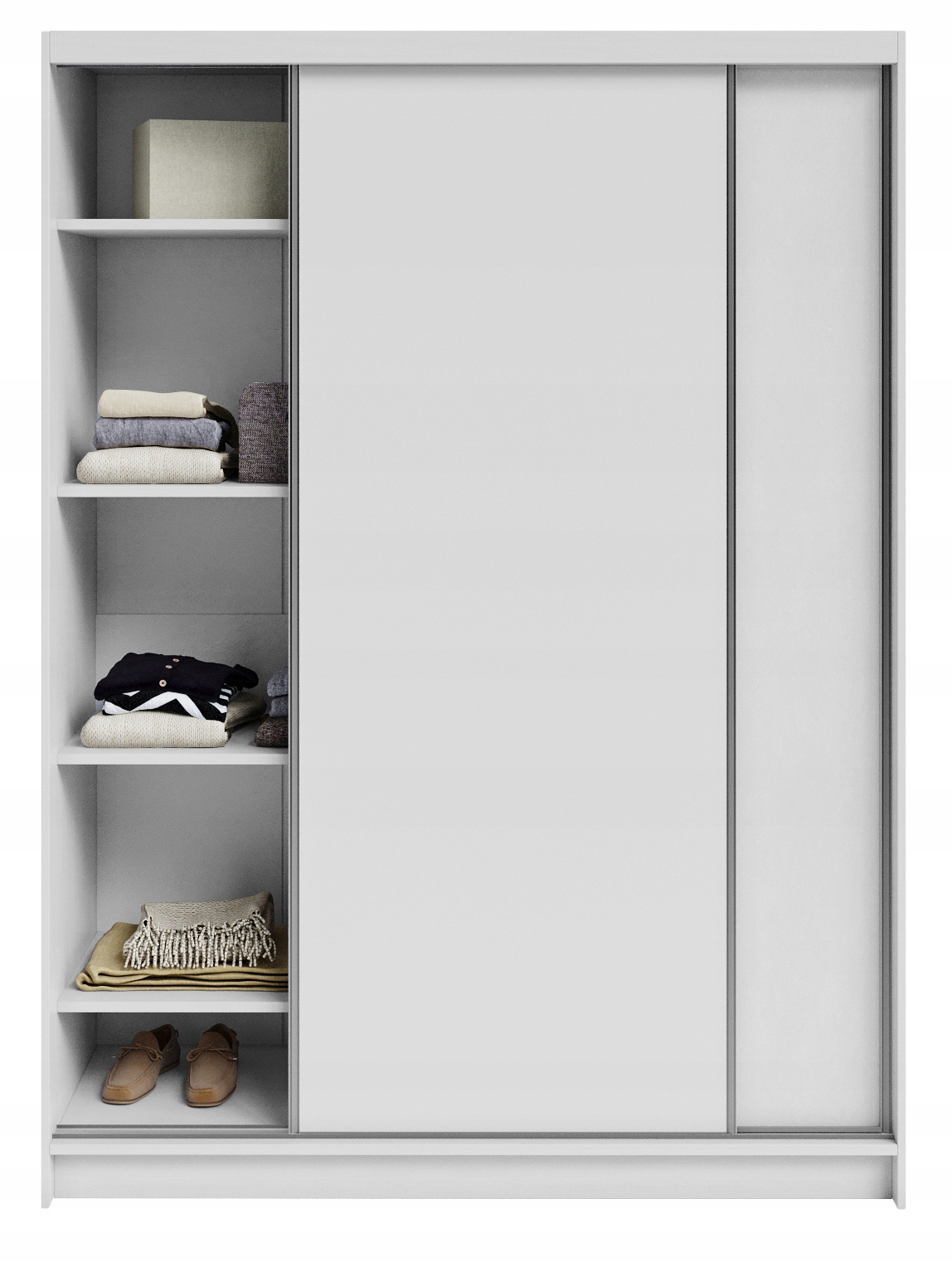 Skříň dvoudveřová posuvná Denver 150 160 cm tyč šatní police