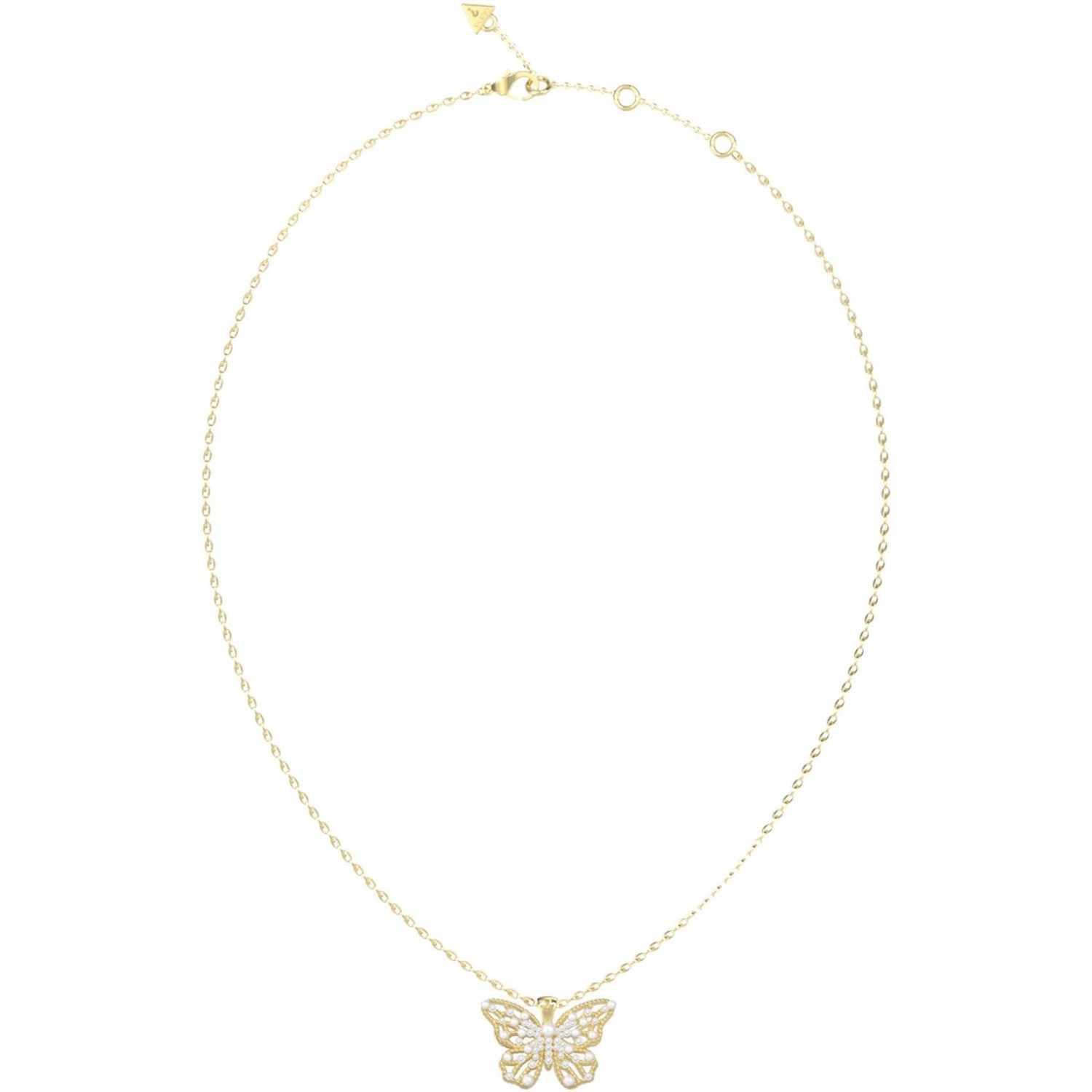 Náhrdelník Guess zlatý motýl zirkon 46 cm