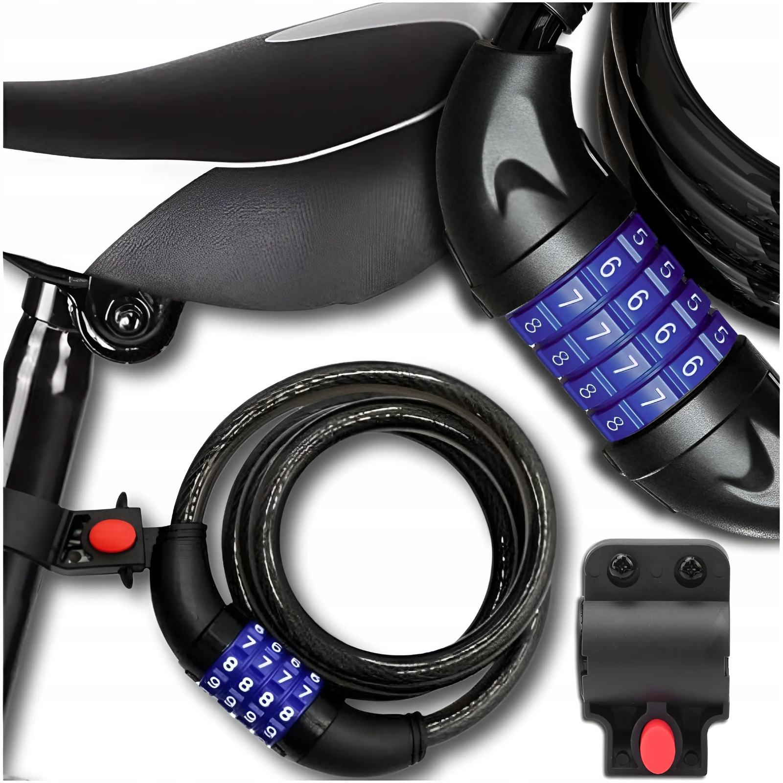 ZAPIĘCIE ROWEROWE DO ROWERU BLOKADA LINKA ZABEZPIECZENIE KŁÓDKA SZYFR