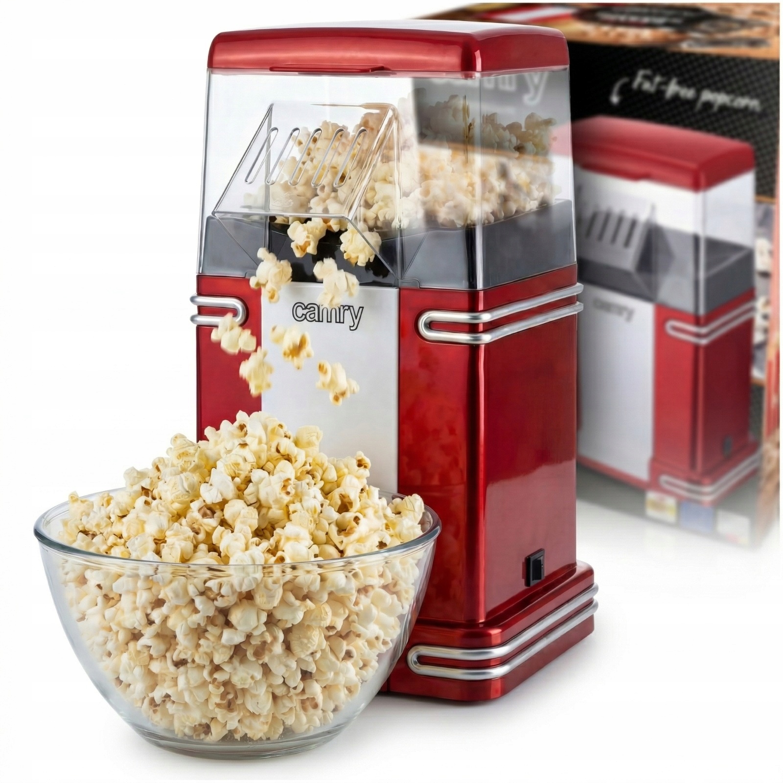 Stroj Na Výrobu Popcornu Bez Tuku 1200W Retro