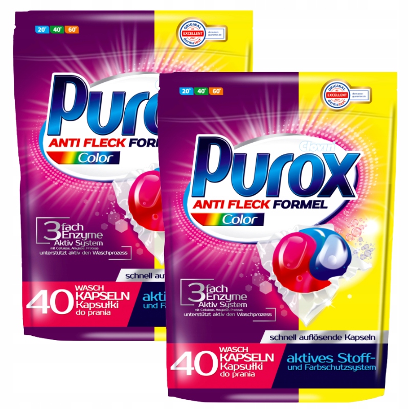 

Purox Color Kapsułki do Prania Kolor 2 x 40 Sztuk