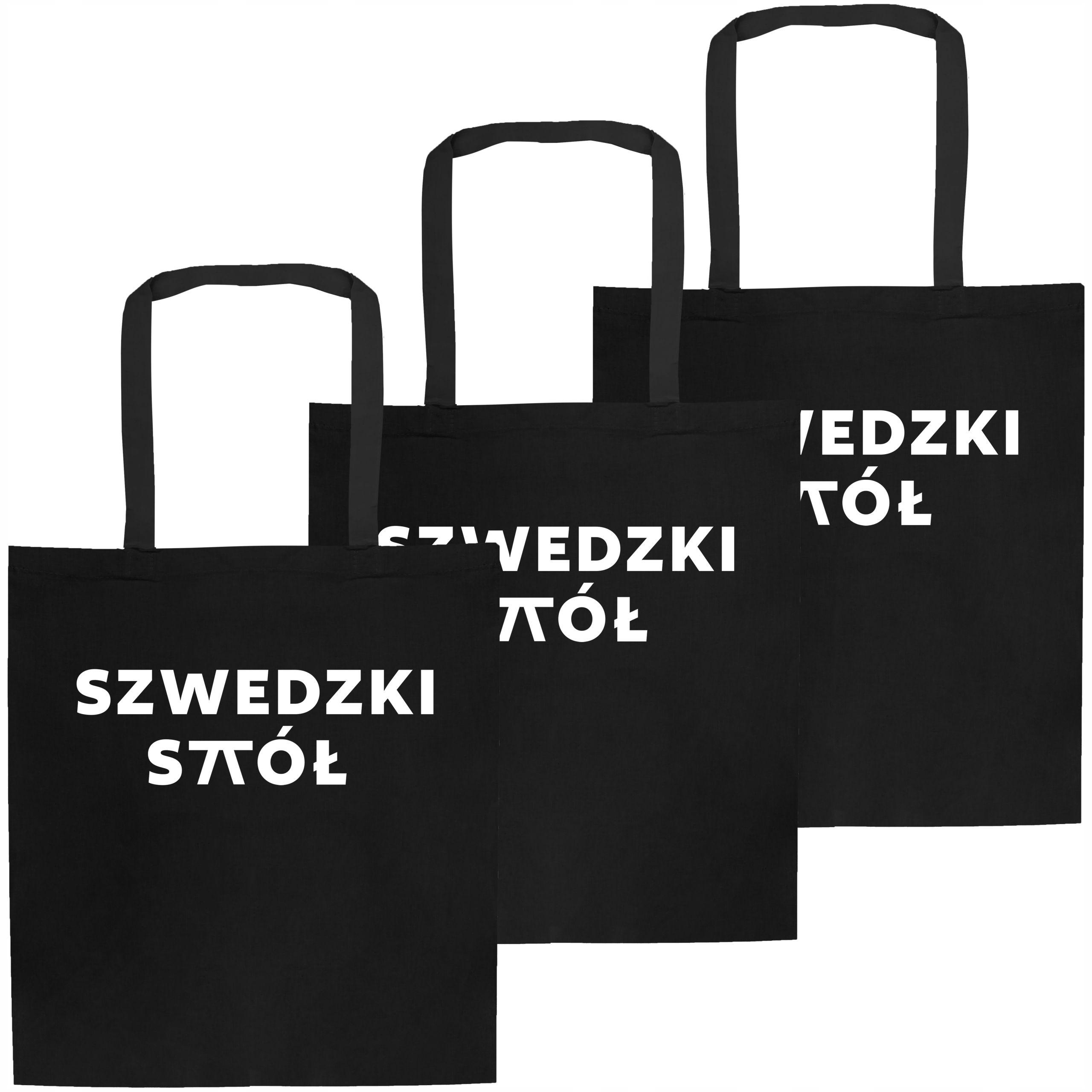 

Torba Bawełniana zakupowa Czarna Szwedzki stół 3sz