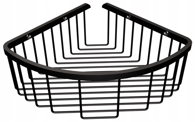 Rohový polkruhový sprchový kôš, čierny