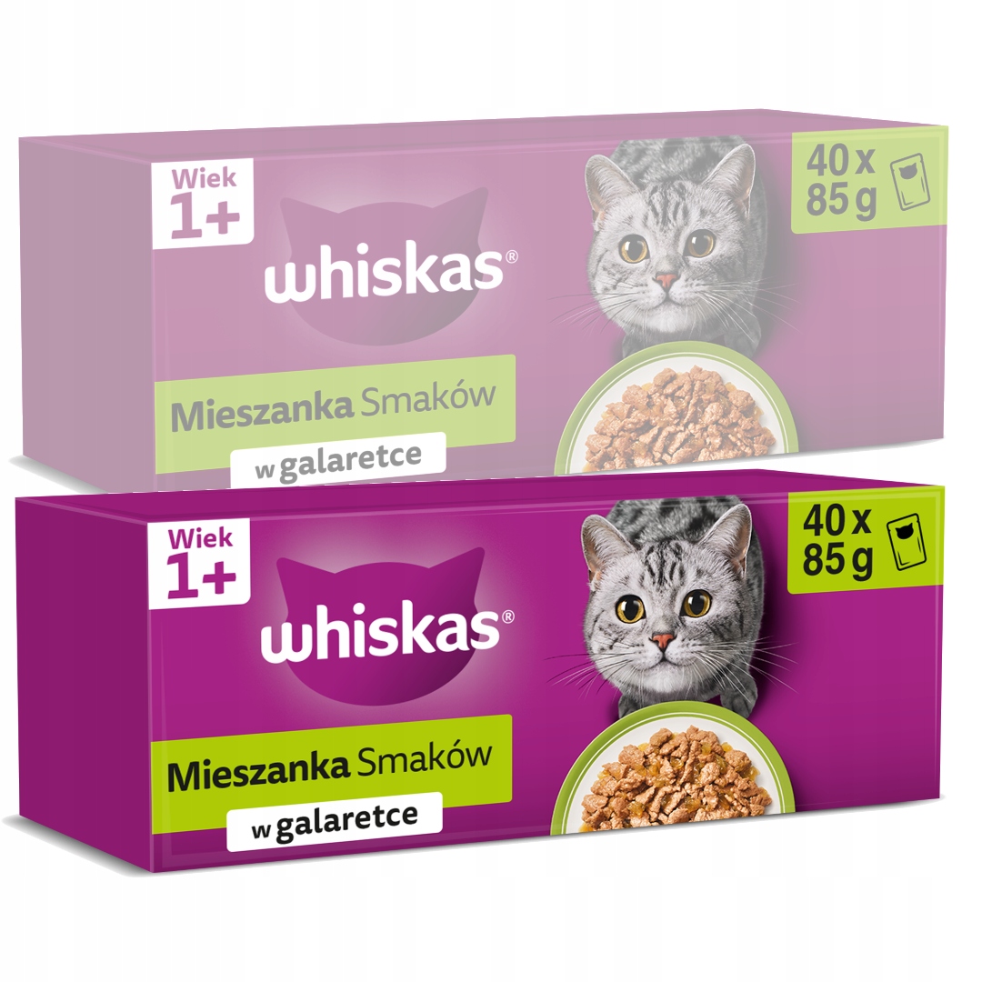 Levně Whiskas Adult Směs příchutí 80x85 g Mokré krmivo pro kočky želé