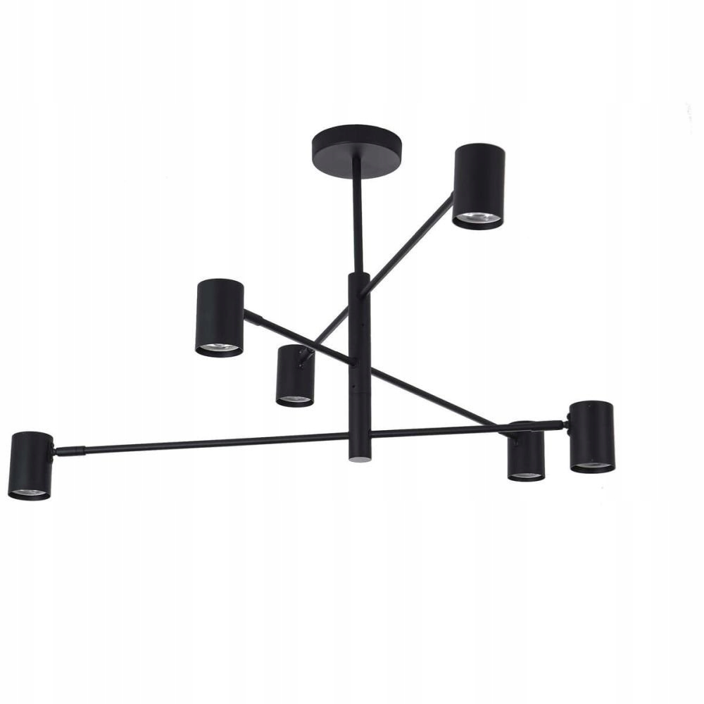 Čierna minimalistická závesná lampa Snow LP-731/6P Bk Light Prestige