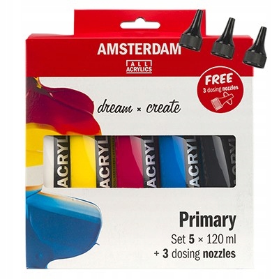Akrylové barvy Talens Amsterdam hroty, 5 x 120 ml