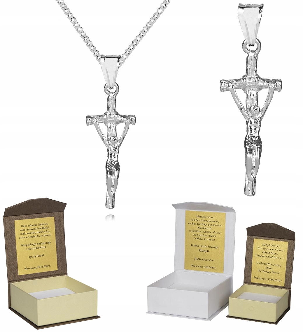 925 Stříbrný řetízek s křížkem Dedikace 60 cm P3K19