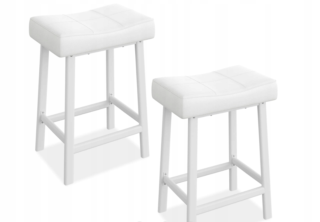 Stoličky do jedálne, z čalúnenej tkaniny, biele, sada 2