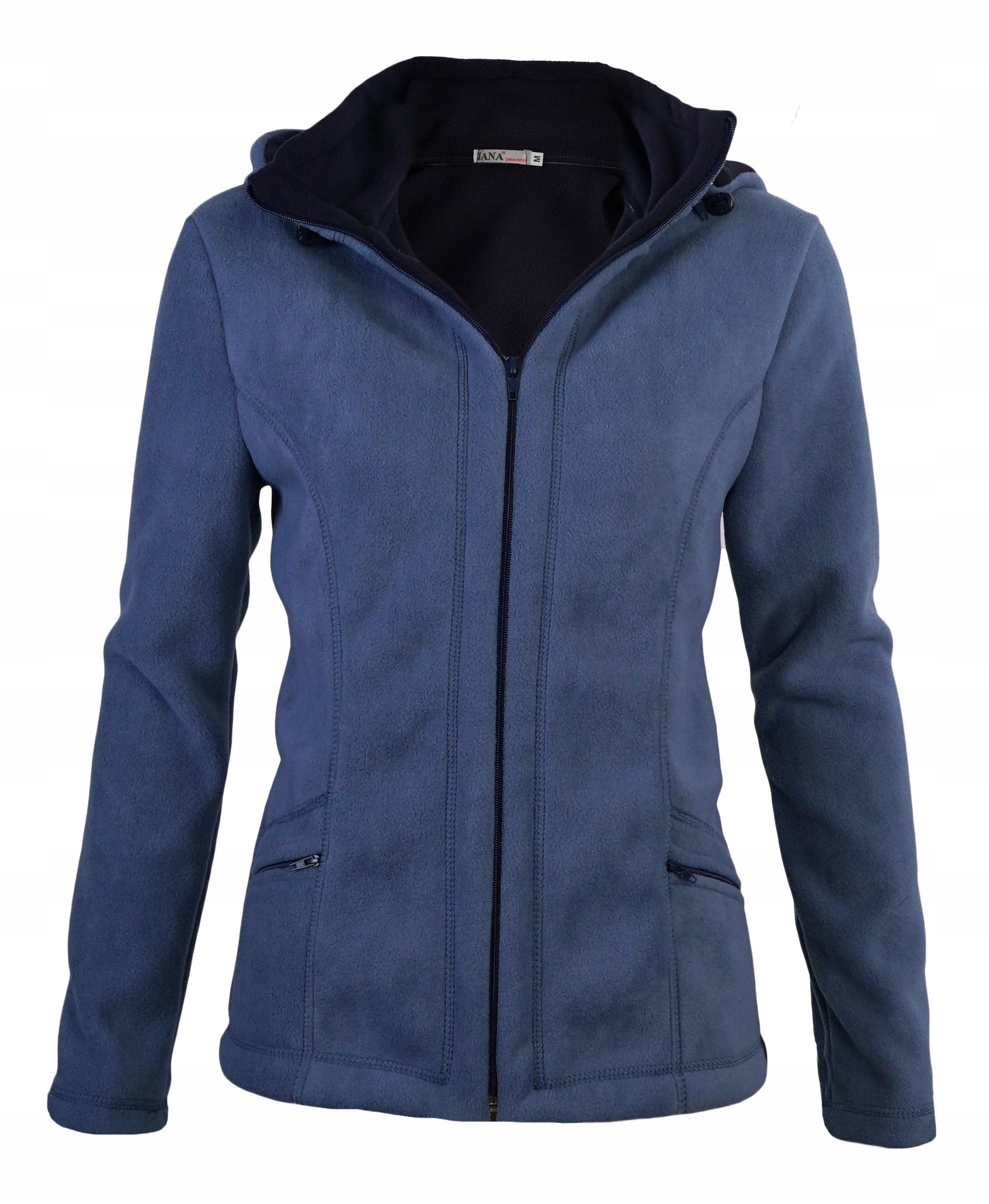 Bluza polarowa damska ciepła polar rozpinany z kapturem jeansowa Jana 3XL