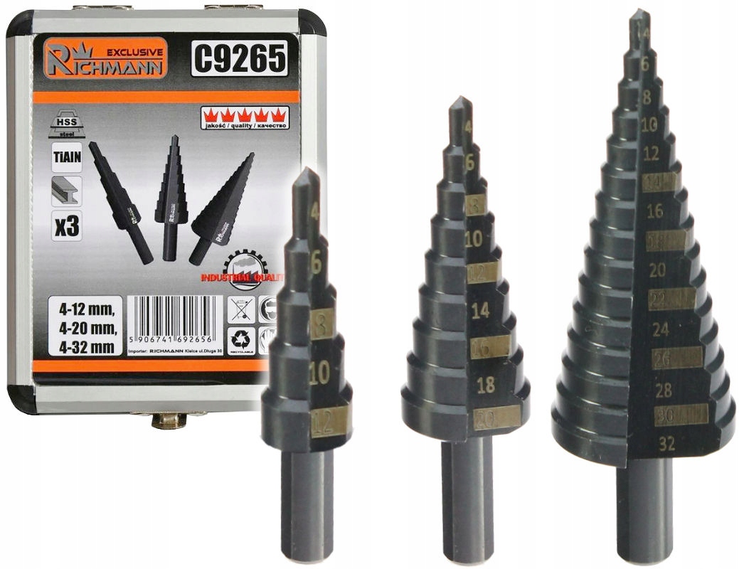 

Wiertło Stopniowe Do Metalu C9265 Richmann 3 Elem.
