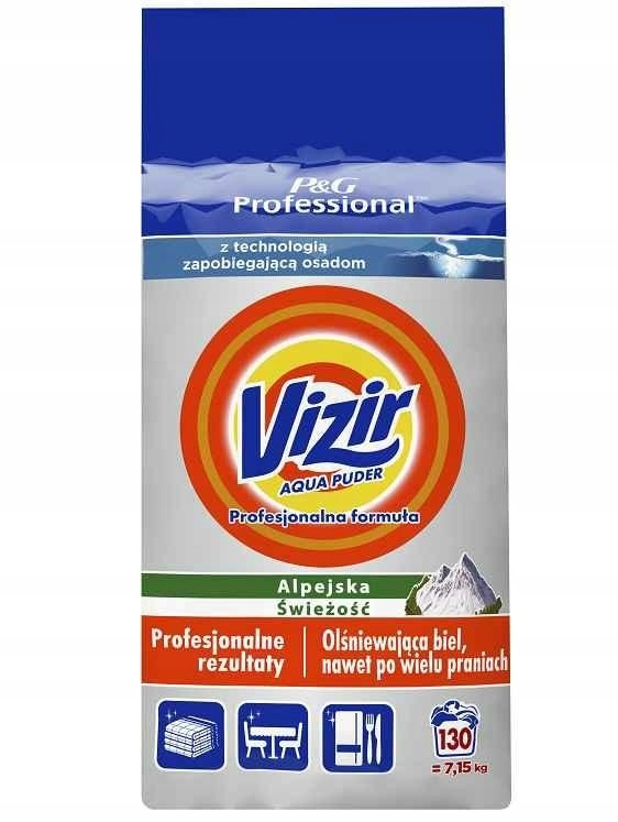 Vizir Aqua Puder 7,15 kg Prášek Na Bílé Prádlo Alpská svěžest.