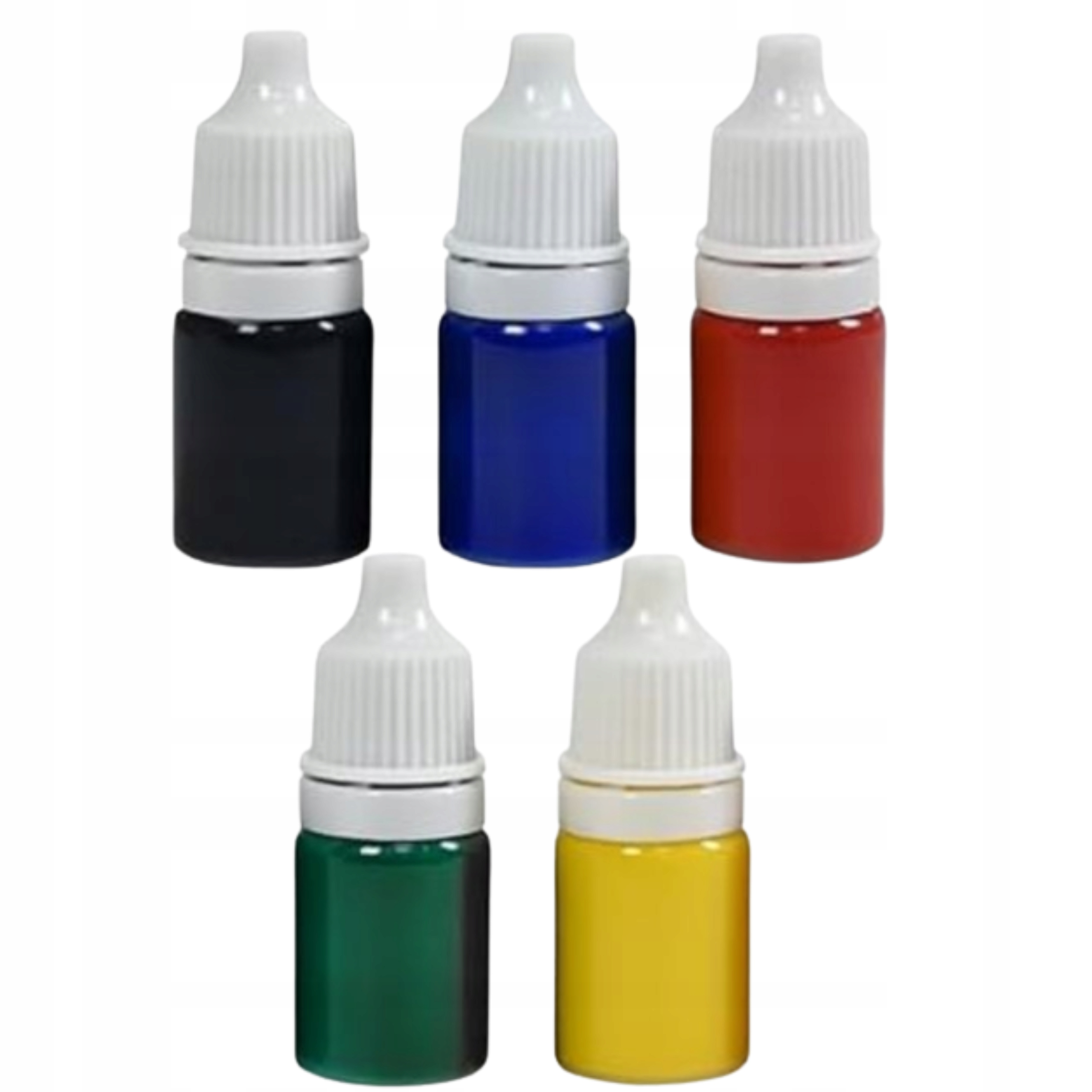 PIGMENT W PŁYNIE DO GIPSU POLIMEROWEGO BARWNIK do betonu ZESTAW 5x10ml DIY Wiek dziecka 15 lat +