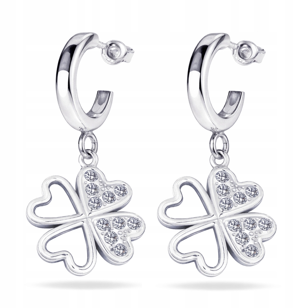 Stříbrné náušnice čtyřlístek náušnice Stříbro 925 pro štěstí