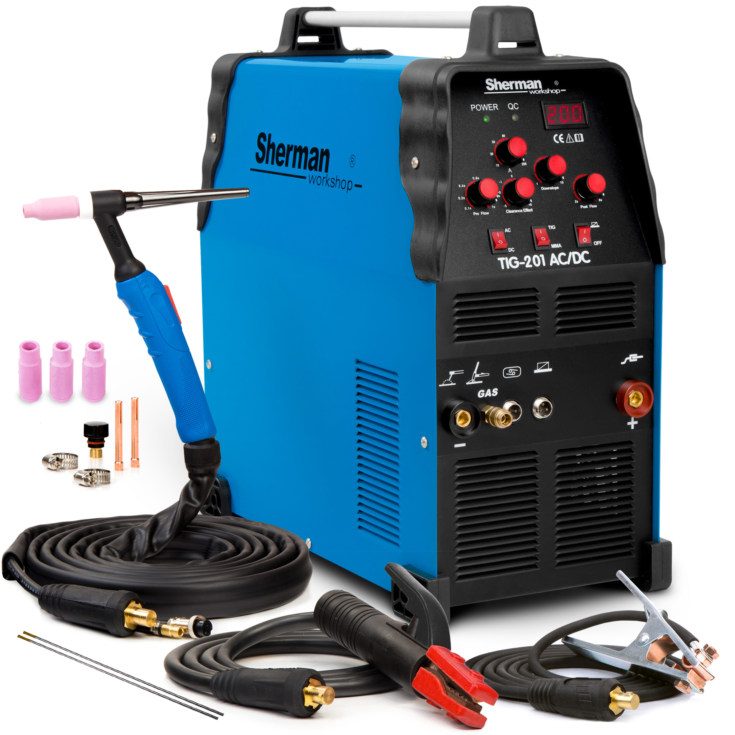 Invertorová Svářečka Sherman Tig 201 Ac DC Mma 230V 200A Hf Hliník