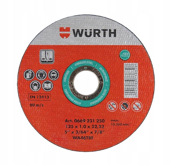 

Wurth Tarcza korundowa A2 D115X1.0MM OTW22,2 50szt