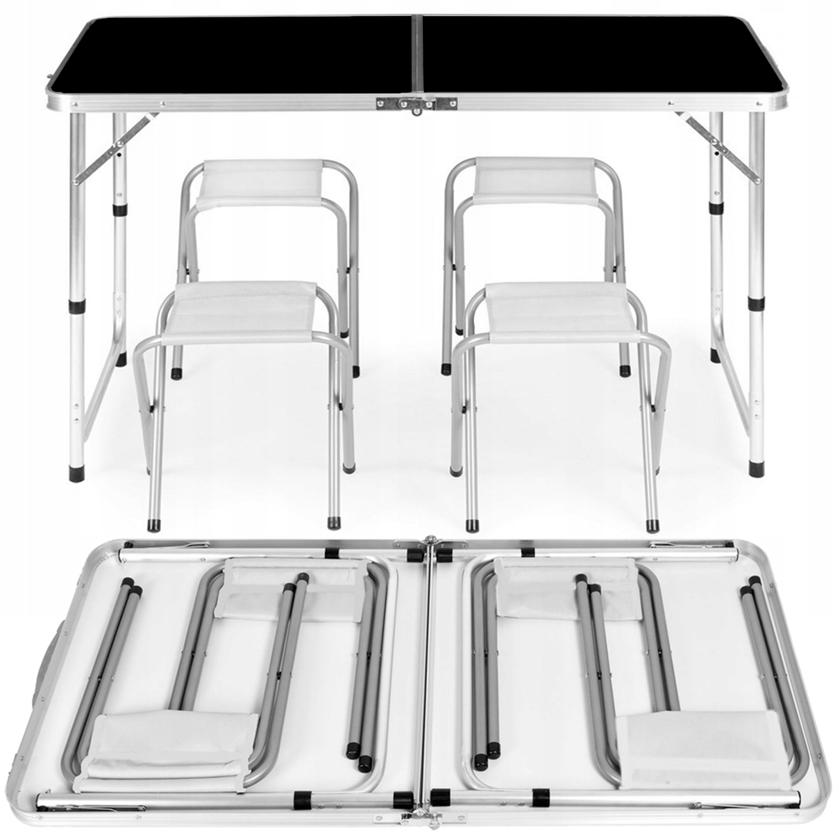 Turistický Skládací Kempingový Stůl 4 Skládací Židle