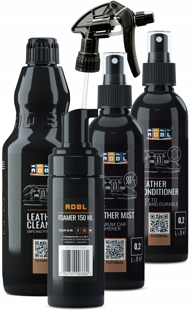 ADBL LEATHER KIT PROFESJONALNE CZYSZCZENIE ZABEZPIECZENIE SKÓR W AUCIE Numer katalogowy producenta ADB000317