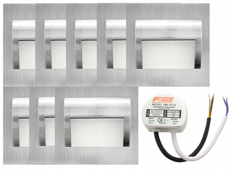 

Zestaw Oprawki Schodowe Led Halogen 8x +zasilacz