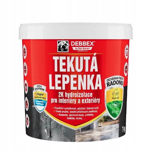 Tekutá lepenka 2K hydroizolace 21 kg vědro šedá