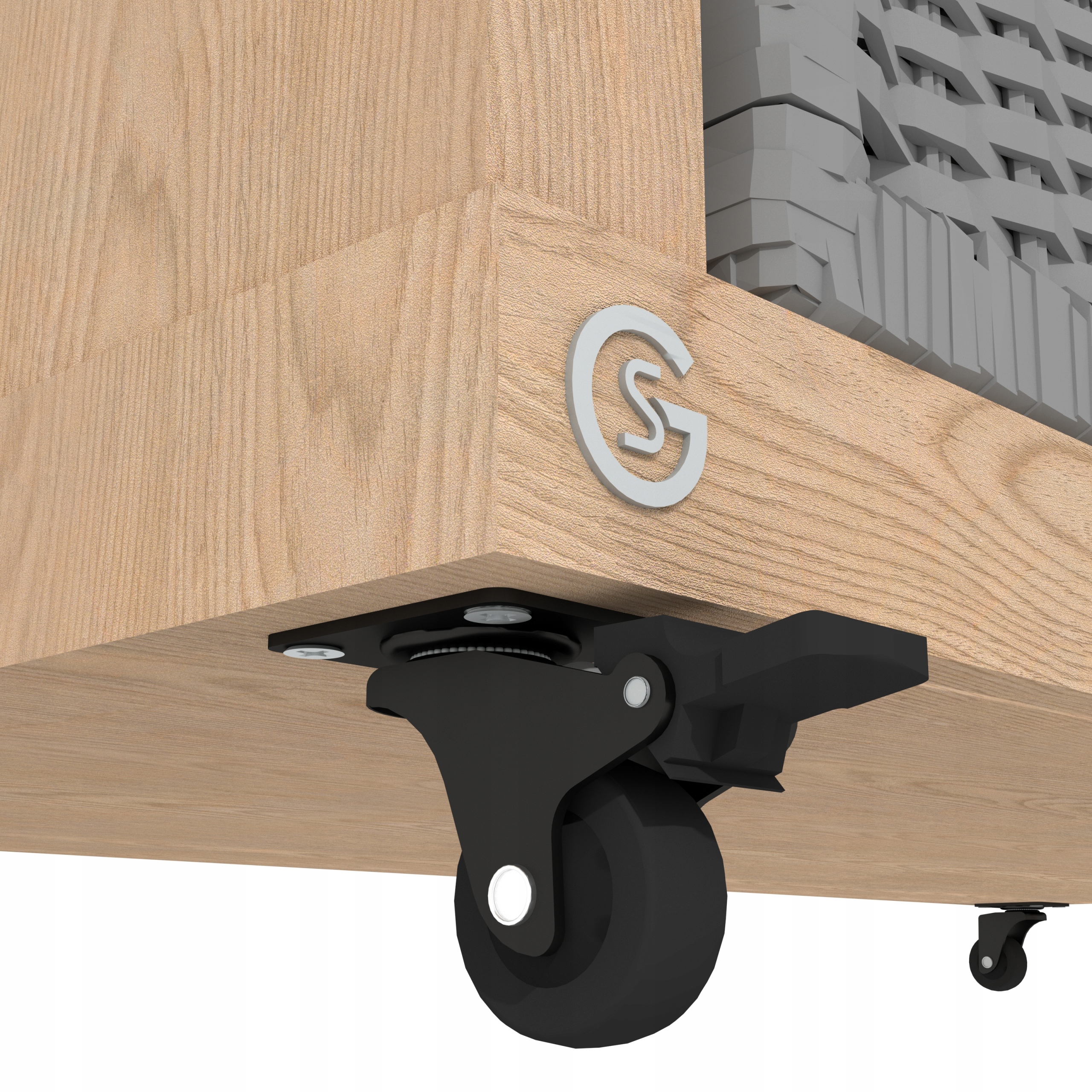 Kółko meblowe obrotowe, czarne, hamulec - zestaw Marka Global Service