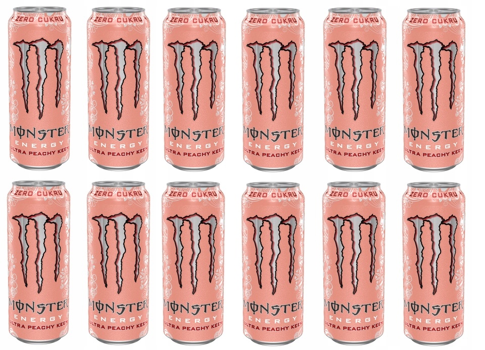 12x 500ml Monster Energy Ultra Peachy Keen napój energetyczny bcu Zgrzewka