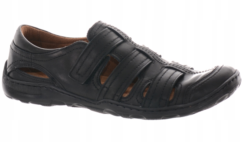 Ryłko Černé Pánské Kožené Sandály 41