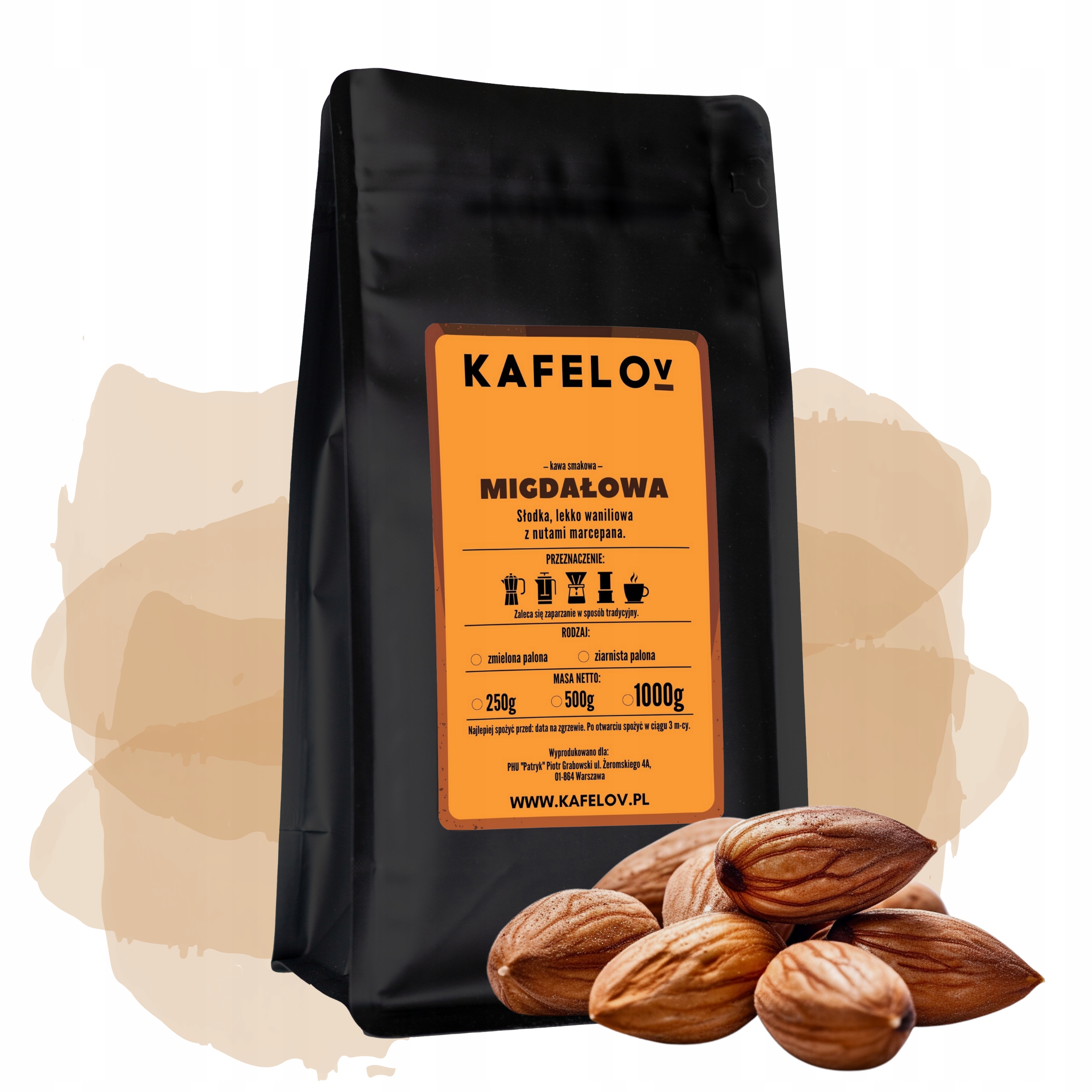 Levně Káva Kafelov příchuť Mandlová 1000 g mletá