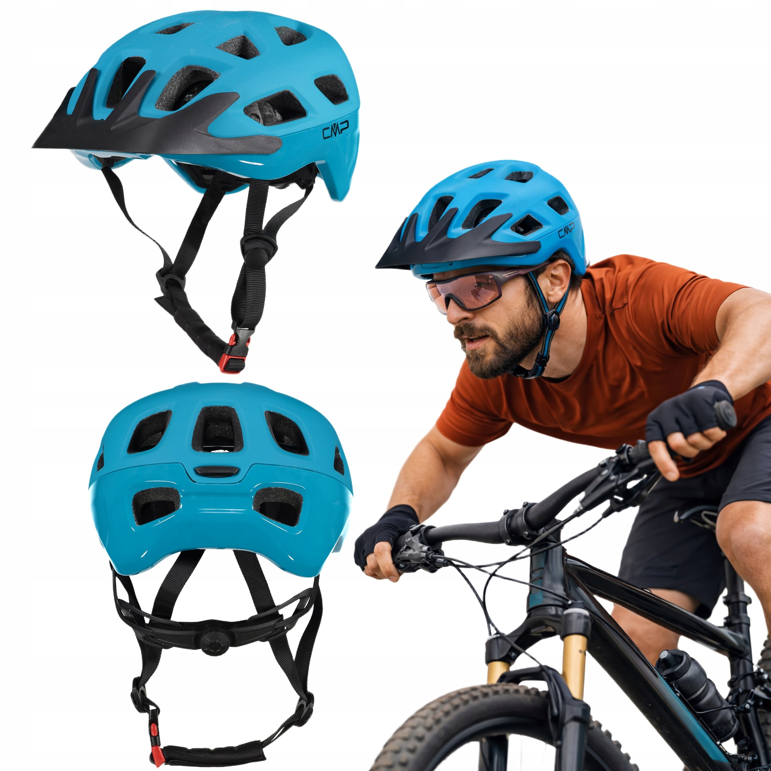 Cyklistická Přilba Mtb Cmp Odnímatelná Stříška Ventilace 58-62 CM Regulace