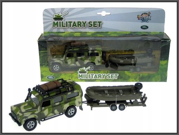 

Auto metal Land Rover Wojskowy Z Pontonem