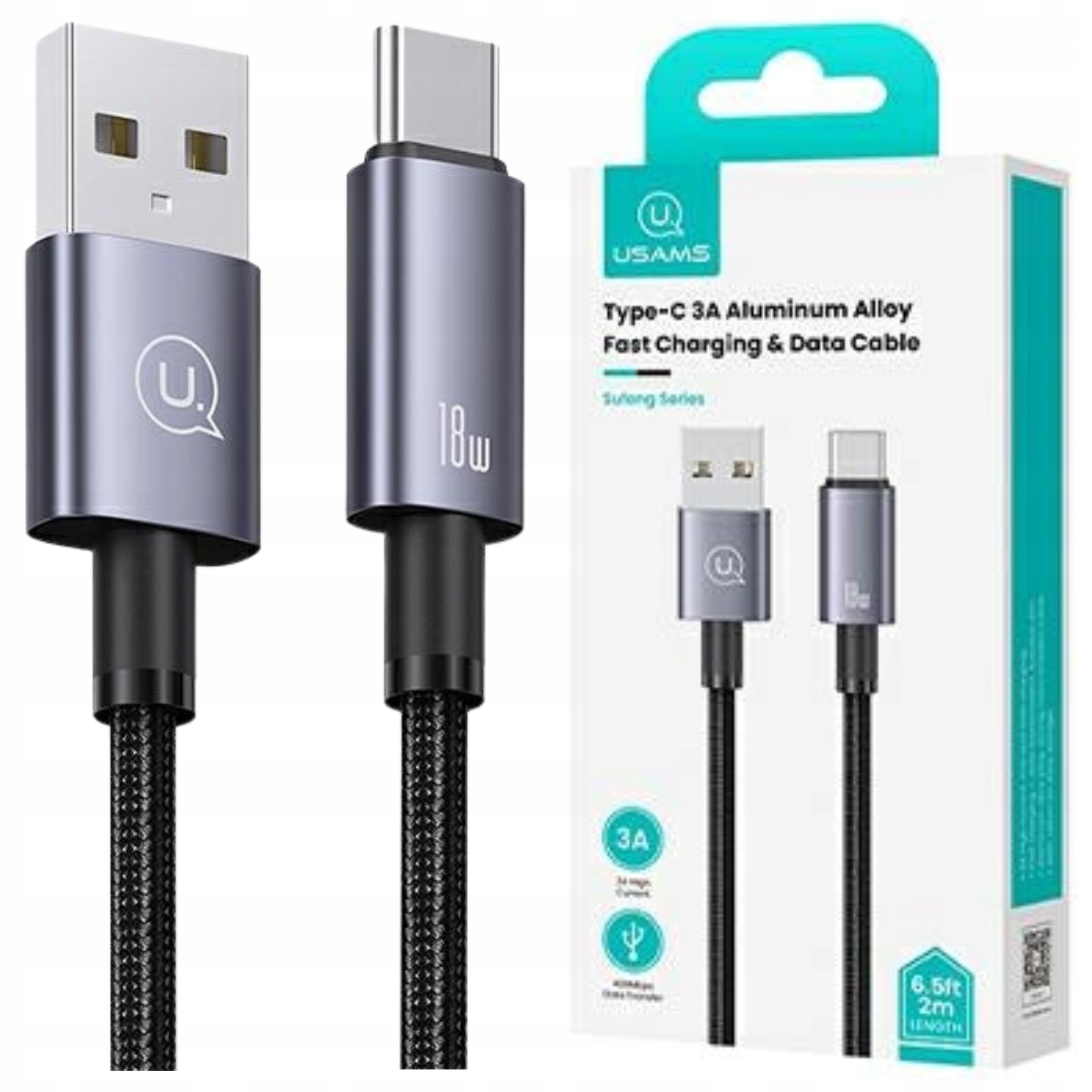 Usams Kabel Usb Na Usb-c 3A Do Telefonów I Laptopów 1,2M Pd Fast Charging