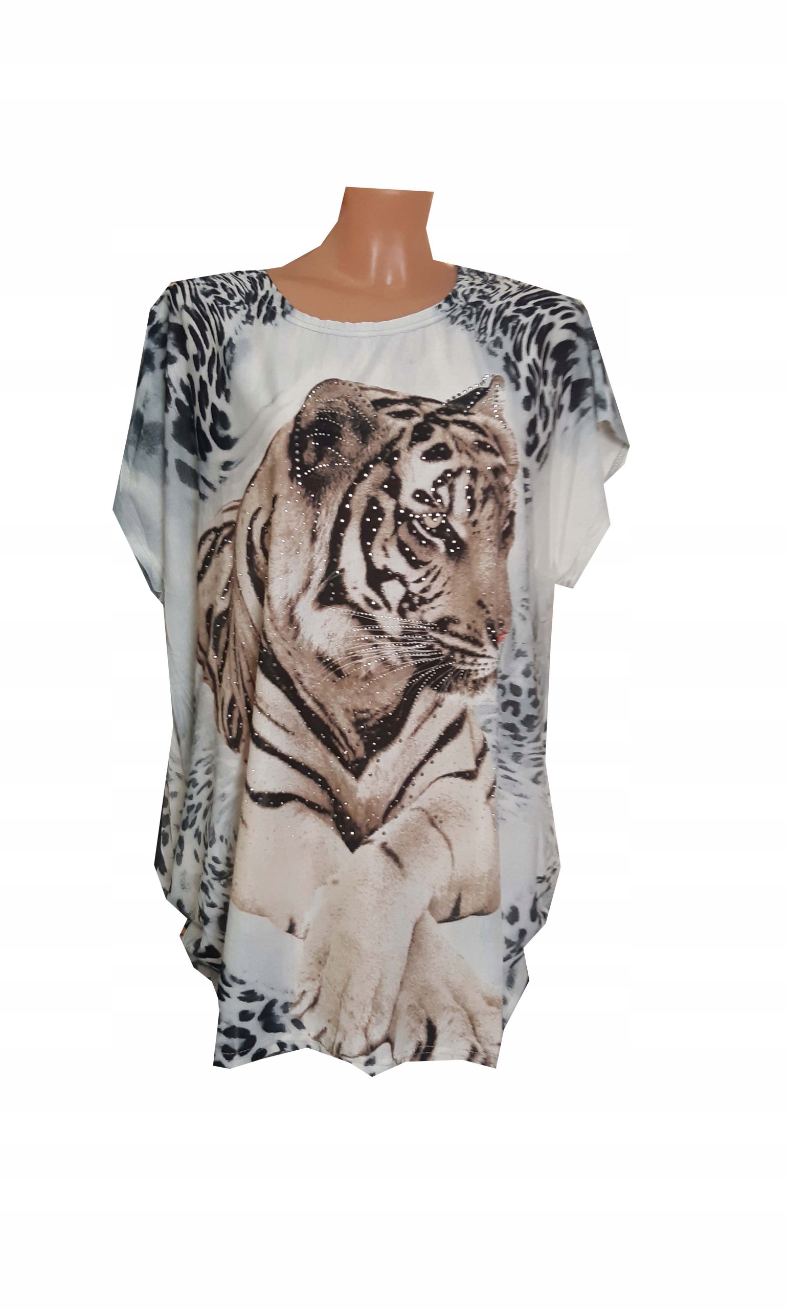 

Bluzka Tunika panterka tygrys cyrkonie XL/XXL