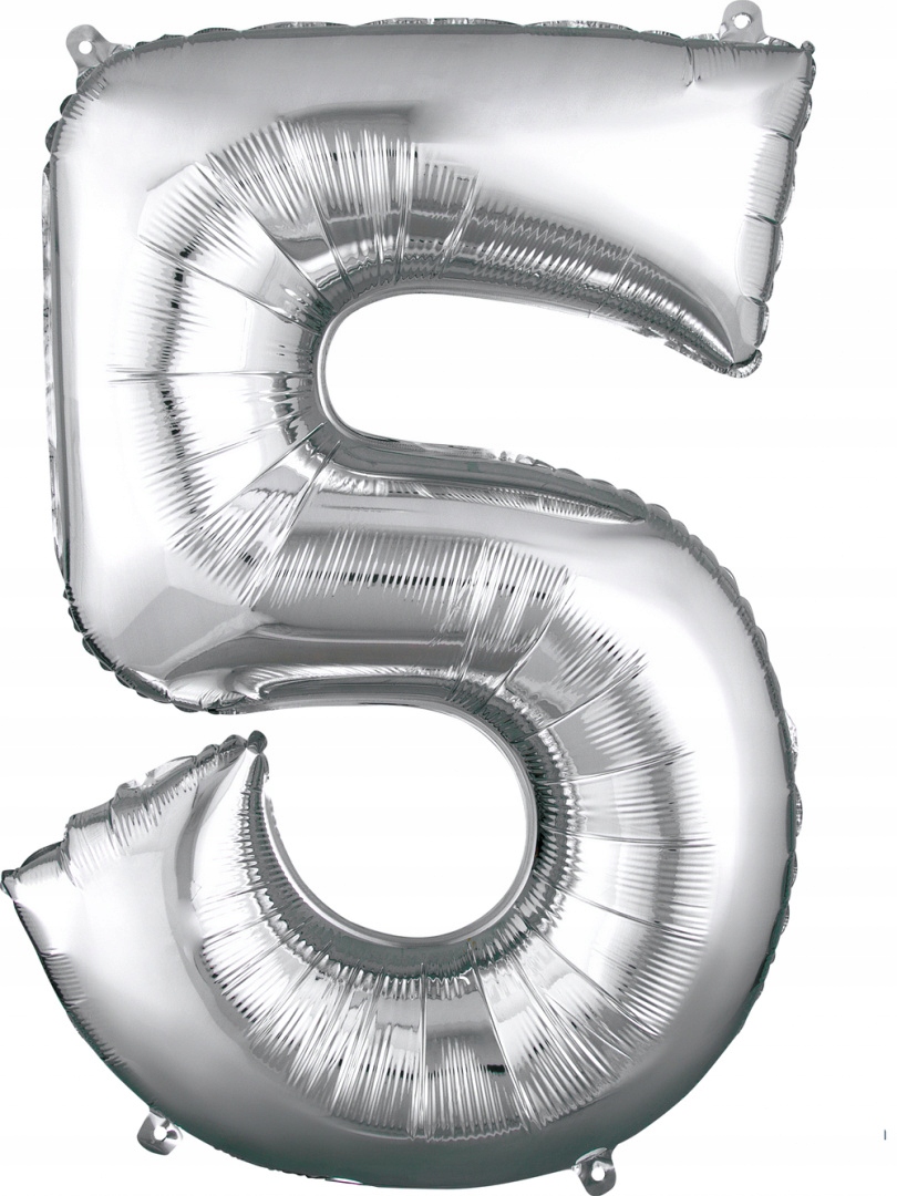 

Balon Foliowy 86cm Srebrny Numer 5 Cyfra XXL