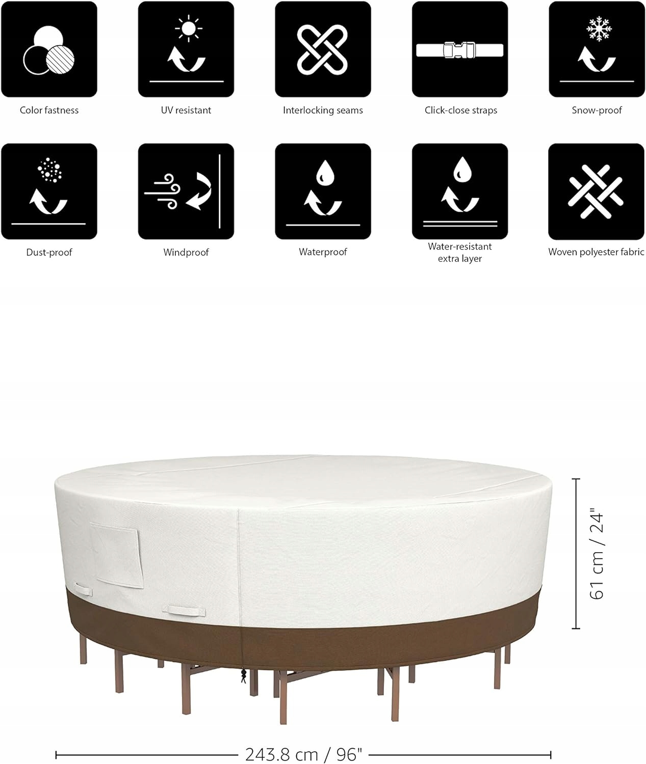 POKROWIEC OSŁONA NA STÓŁ MEBLE WODOODPORNY Długość 243 cm