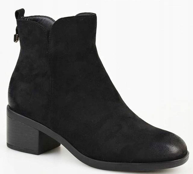 VINCEZA Botki Czarne Zamsz 10777 37