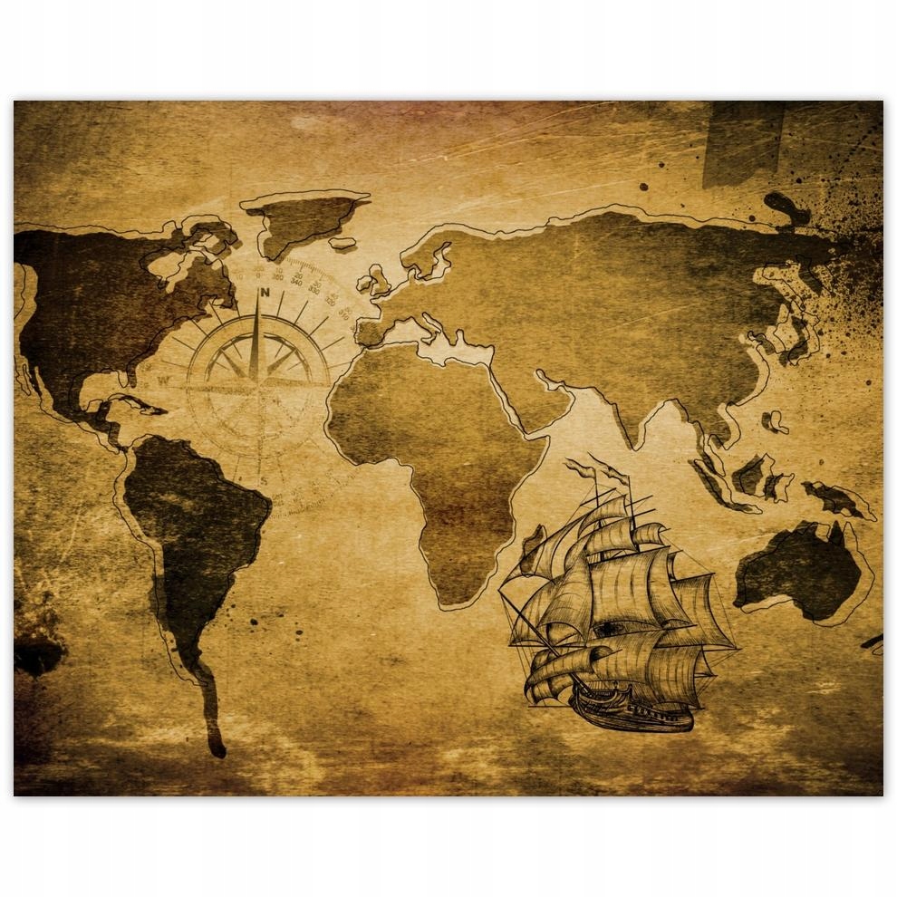 

Plakat 50x40 Stara mapa Vintage