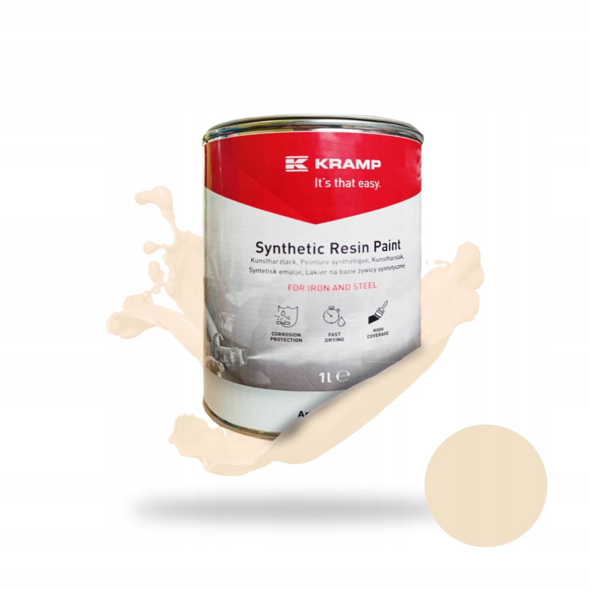 Farba lakier do metalu Kość Słoniowa Zetor d01r 1L renowacyjna do maszyn