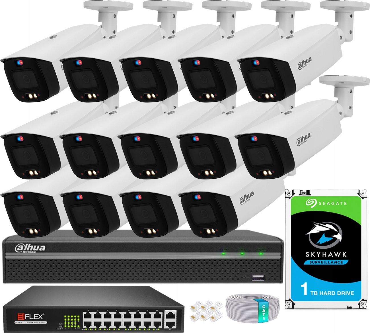 8Mpx monitorovacia sada TiOC 14 Ip kamera Dahua Smart Dual Light Deň/Noc