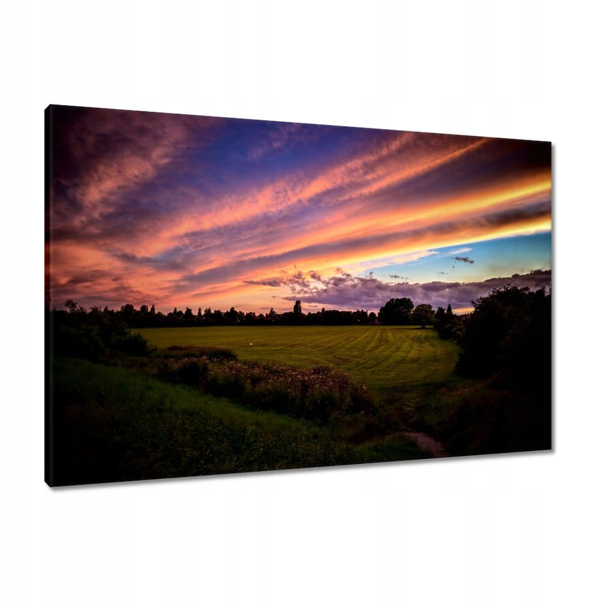 Obrazy 90x60 Nebe nad loukou při západu slo