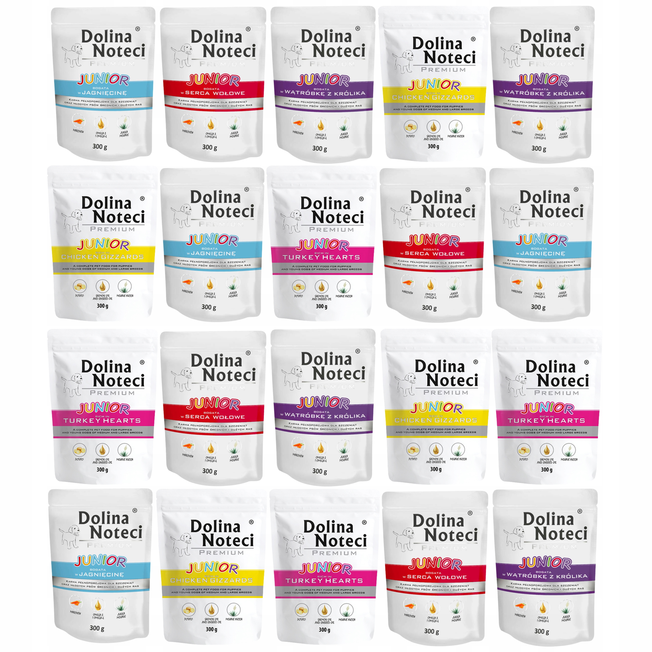 Levně Dolina Noteci Junior Krmivo mokré mix příchutí 20 x 300 g