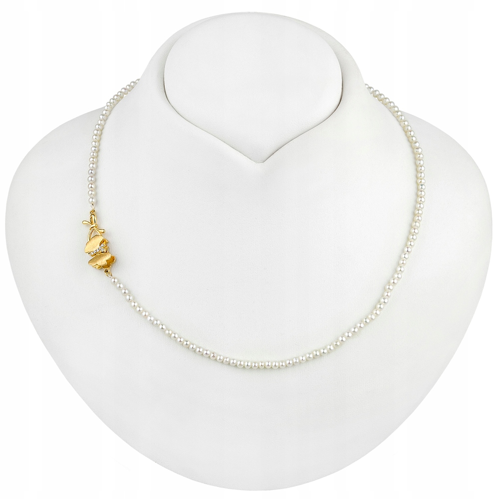 Náhrdelník Z Drobných Sladkovodních Perel S Motýlkovým Zapínáním