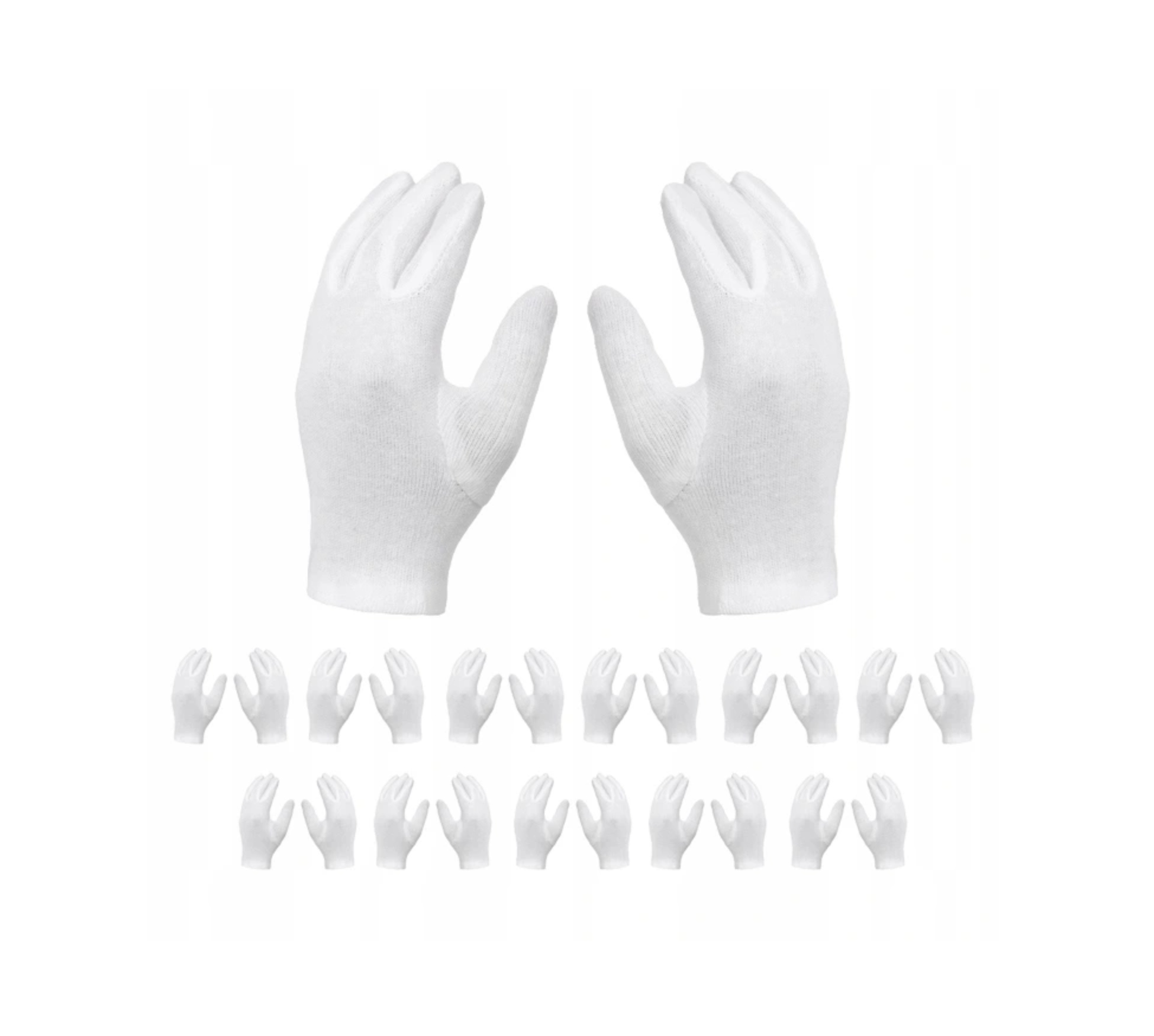 Rękawiczki x12 par białe bawełniane CXS białe r.6