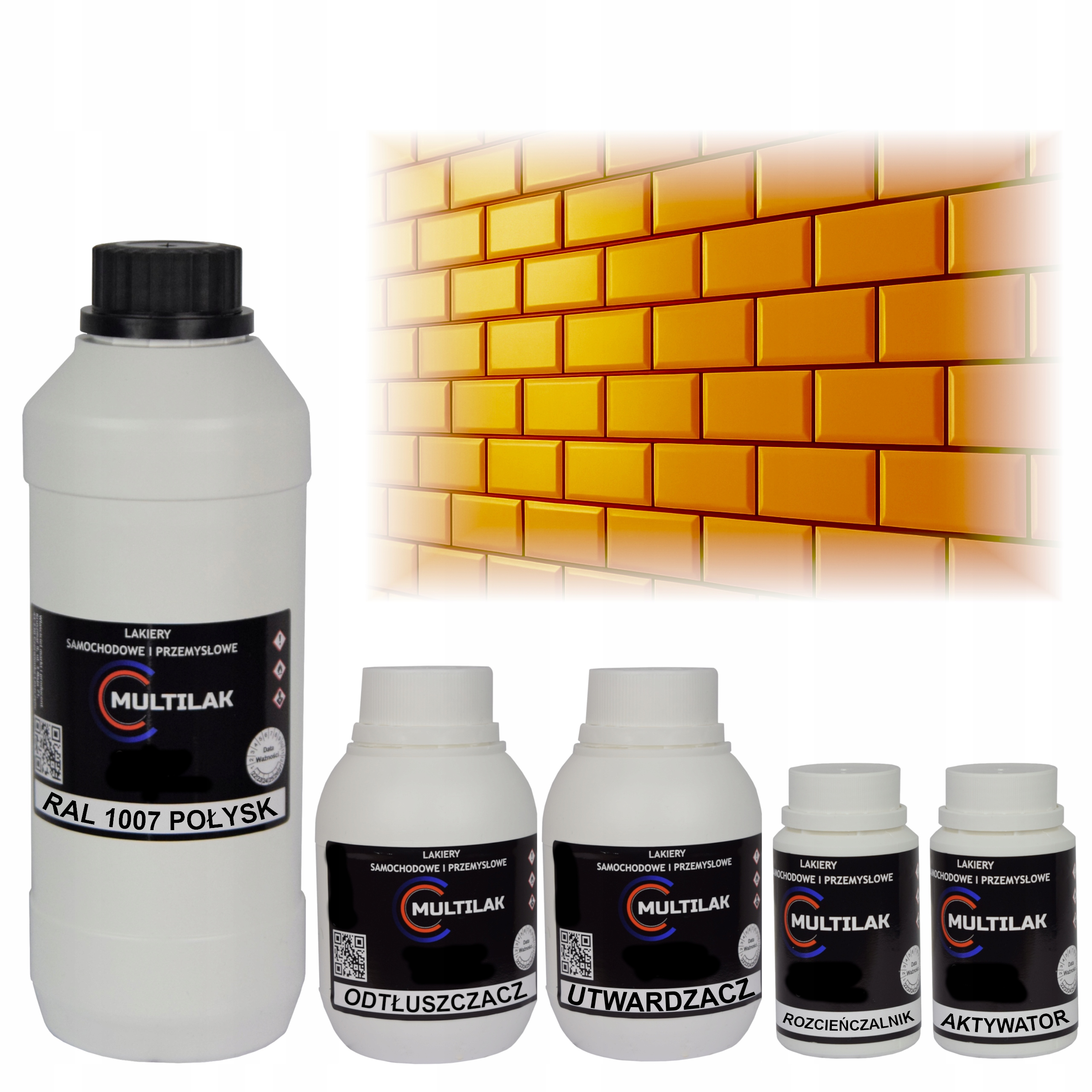 Lak farba Ral 1007 na glazúru dlaždíc a dlaždíc na valček, štetec 1L Lesk