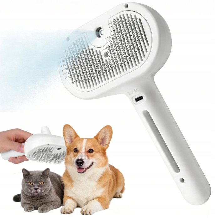 Levně Elektrický Pařní Kartáč 2 V 1 Pro Psy A Kočky: Odstranění Zplsti, Masáž, Čištění, Péče