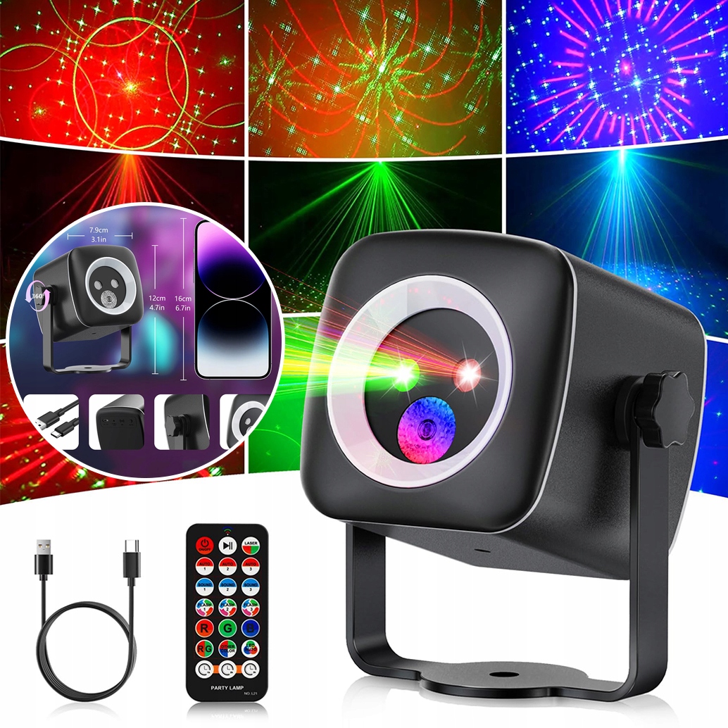 Colorofon Rgb Koule Disko Projektor Světelný Reflektor 60 Efektů