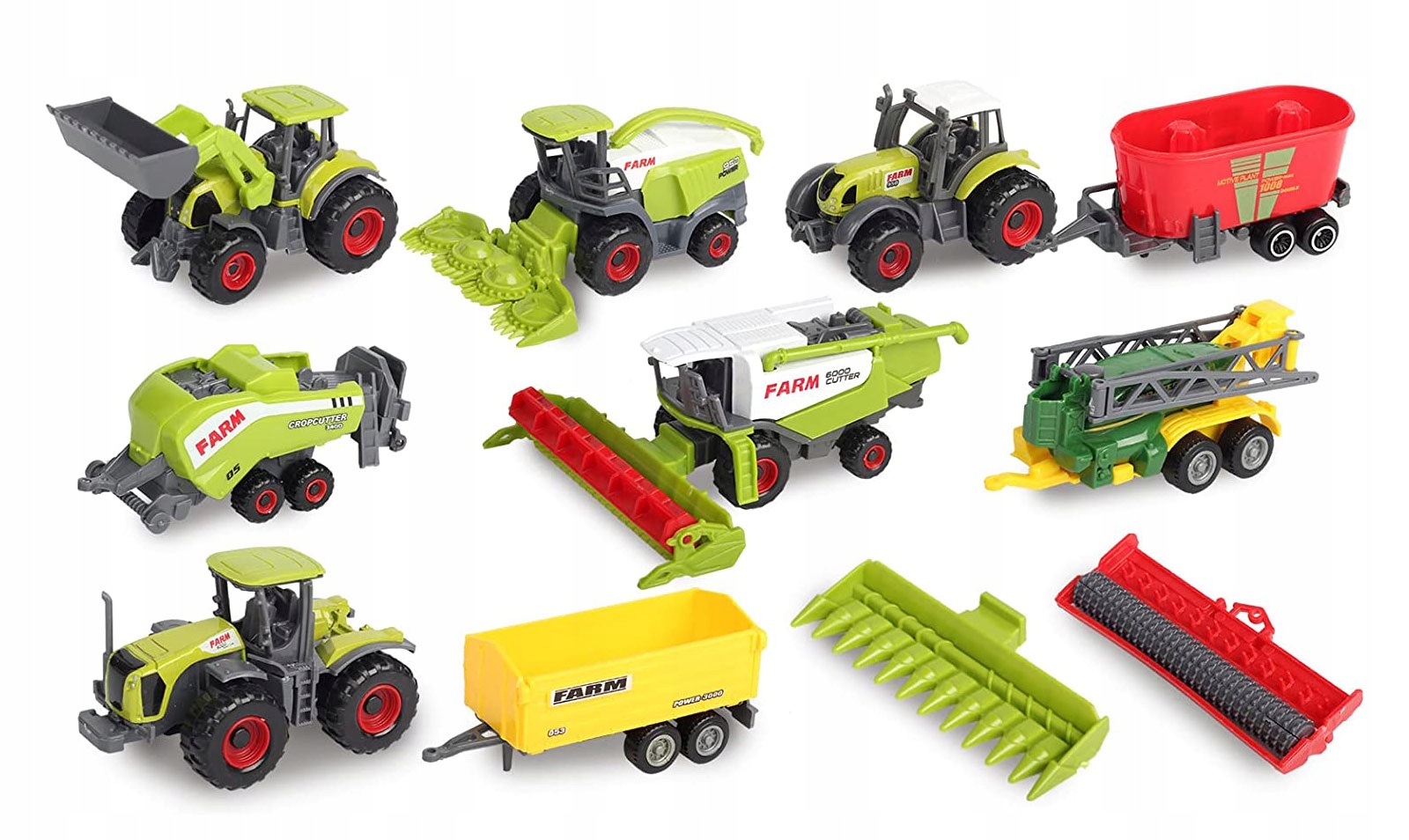 ZESTAW ROLNICZY TRAKTOR CIĄGNIK KOMBAJN ZWIERZĘTA Szerokość produktu 31 cm