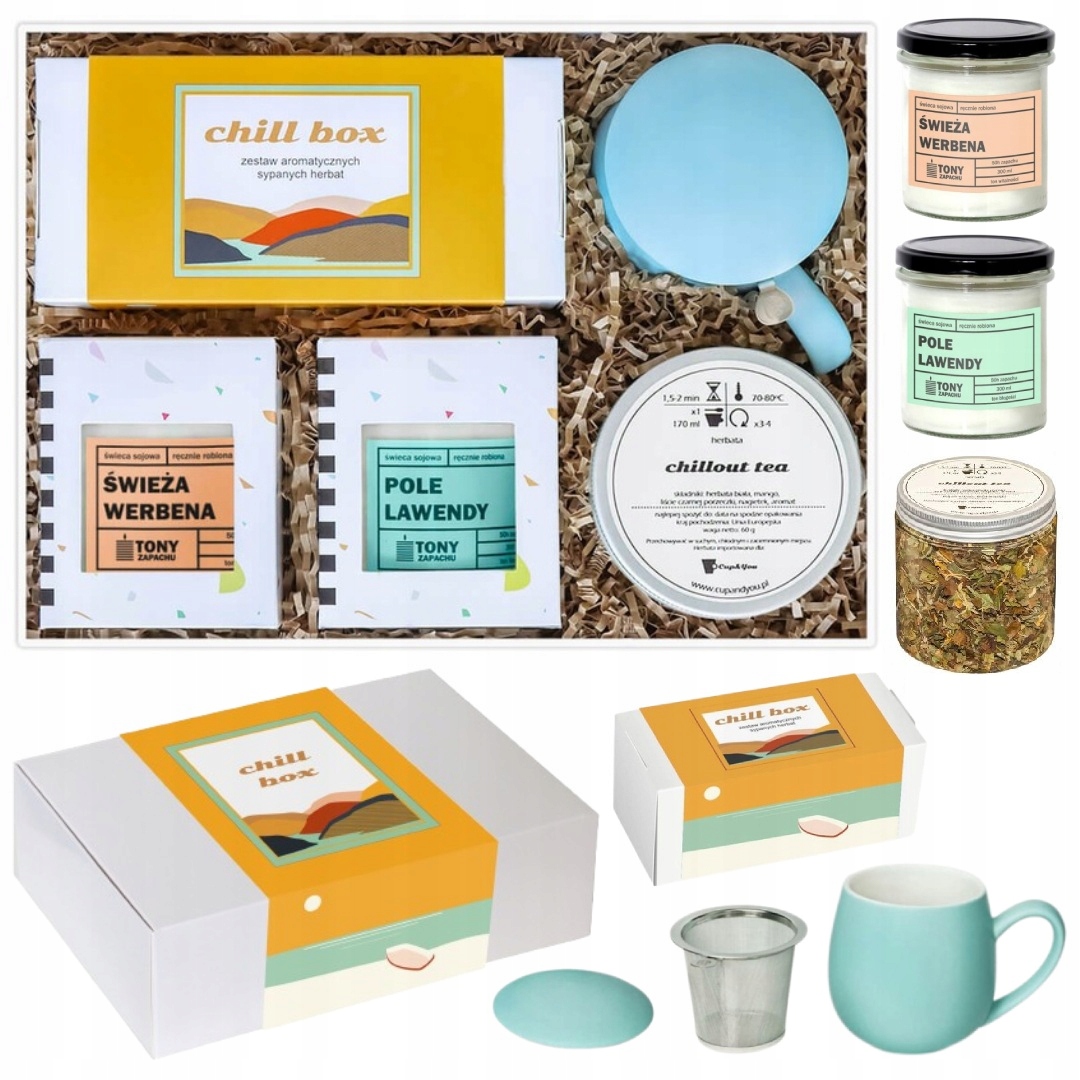 Dárková Krabička Na Prémiové Čaje S Sójovou Svíčkou Hrnek S Konvičkou